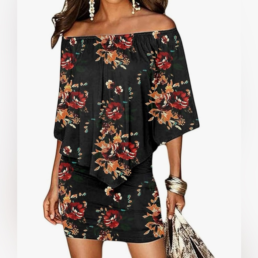 Off the shoulder bodycon/poncho dress